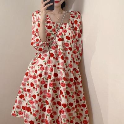taobao agent Small princess costume, skirt, doll, dress, plus size, french style, floral print