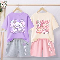 [Два комплекта чистого хлопка] Фиолетовый т/милый фиолетовый кошачий серый k/фиолетовый бабочка-рис белый т/клубничный сладкий кролик-ролик белый цветок кролик s