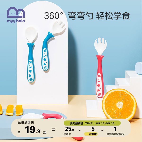 Маленькая детская ложка для еды для тренировок, детский комплект для кормления, посуда