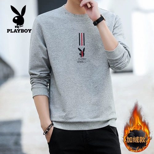 Playboy, толстовка, трендовый утепленный лонгслив, куртка для отдыха, круглый воротник, в корейском стиле