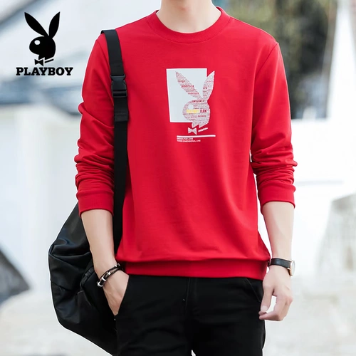 Playboy, толстовка, трендовый утепленный лонгслив, куртка для отдыха, круглый воротник, в корейском стиле