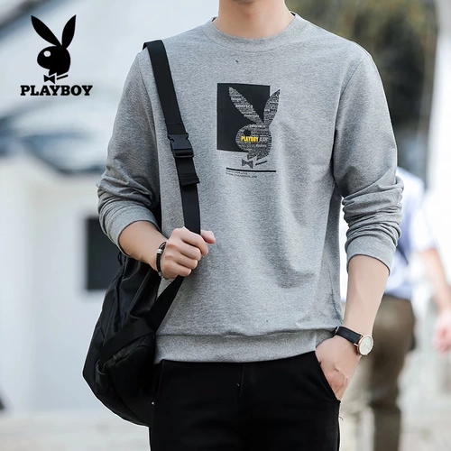 Playboy, толстовка, трендовый утепленный лонгслив, куртка для отдыха, круглый воротник, в корейском стиле