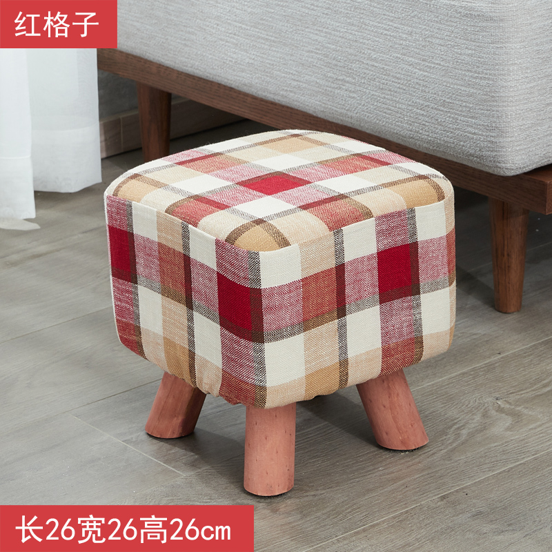 small stool household fabric small bench creative ins net red lazy stool nordic shoe changing stool sofa solid wood low stool