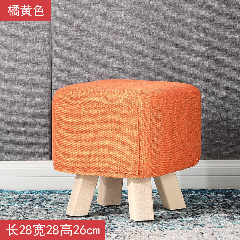 small stool household fabric small bench creative ins net red lazy stool nordic shoe changing stool sofa solid wood low stool