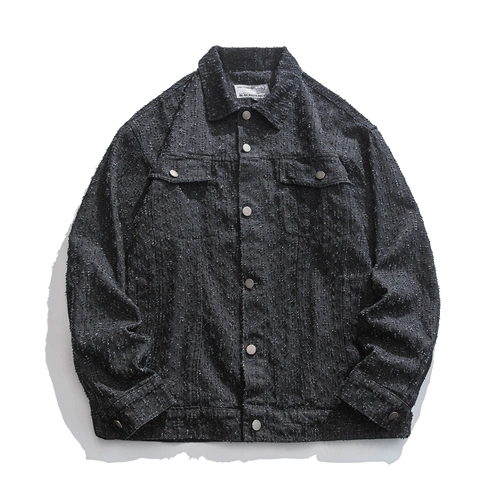 Весенняя черная джинсовая куртка подходит для мужчин и женщин, в американском стиле, оверсайз