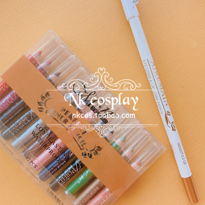 taobao agent Handheld small universal multicoloured eyebrow pencil, eye pencil, lip pencil, makeup primer, cosplay, 12 pieces