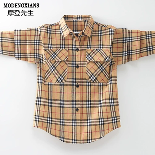 Осенняя куртка для мальчиков, детская хлопковая рубашка, в западном стиле, 2021 года, подходит для подростков
