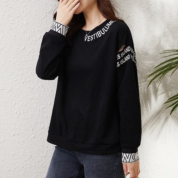 Свитшот, лонгслив, большой размер, круглый воротник, свободный крой, по фигуре