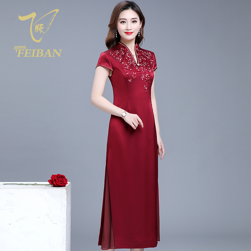 wedding mother dress 2020 summer noble improved cheongsam dress happy mother-in-law wedding dress mother-in-law dress