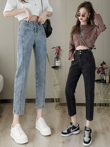 Штаны, летние модные тонкие джинсы, подходит для подростков, высокая талия