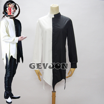 taobao agent Cosplay Tya Altman Tregia Wakazaki Black and White Shirt Shirt COS clothing