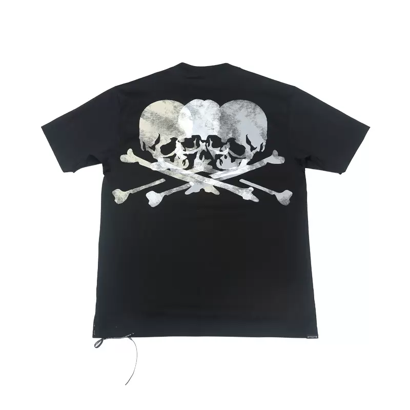 Mastermind Japan重磅暗黑高街MMJ 3M反光骷髅头假两件短袖T恤潮 