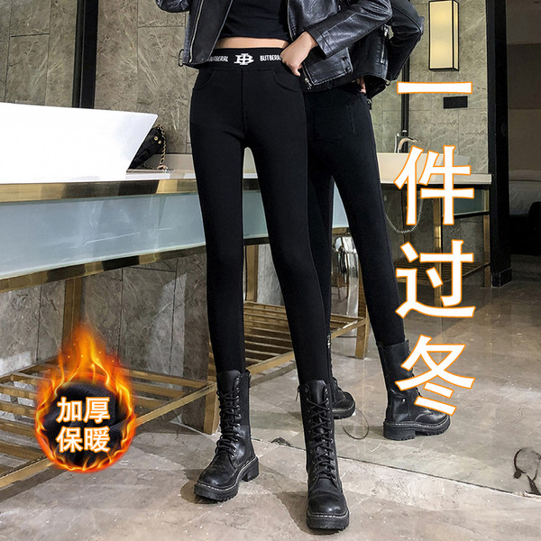 Флисовые демисезонные леггинсы, черные приталенные штаны, в обтяжку, коллекция 2022, высокая талия