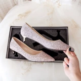 Свадебные туфли, обувь, серебряный высокий кварц для невесты, коллекция 2023, для подружки невесты