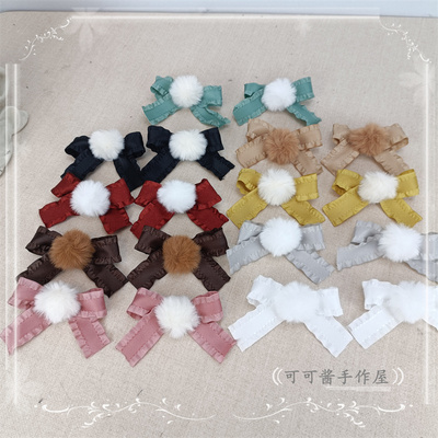 taobao agent Variable plush bow chest needle, adopted needle, red brown pair hat partner skirt decorative bow knot