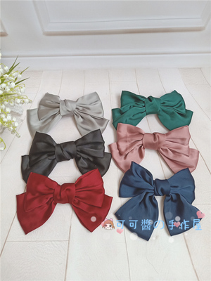 taobao agent Free shipping JK Japanese oversized bow lady, the same satin lolita girl side clip hair clip accessories