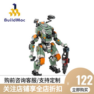 BuildMOC 組み立てブロック玩具 Titanfall BT7274 パイオニアクラスの頑丈な Titan メカ ロボット