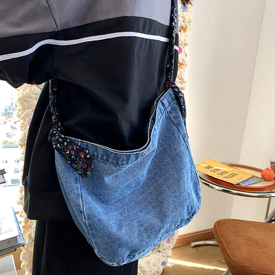 taobao agent Shoulder bag, Japanese brand denim one-shoulder bag, 2021 collection