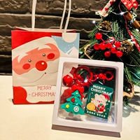 Модель ветерана рождественской елки+рождественская белая коробка подвески+сумочка