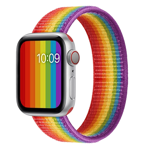 Применимо к Apple Watch Bess Iwatch6/5/4/3 Нейлоновая петля интегрированная однолоковая ремешок AppleWatch7 Классическая радужная тренд SE мужчины и женщины 38/40/42/44/45/41 мм