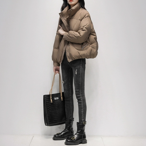 Зимний модный бархатный пуховик, куртка, коллекция 2022, в корейском стиле, свободный крой, утиный пух