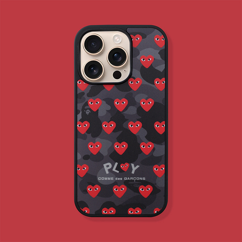 Black — Comme Des Garcons Play New MagSafe Luxury Plus/Pro/Max – 16, 15, 14, 13, 12 iPhone Case