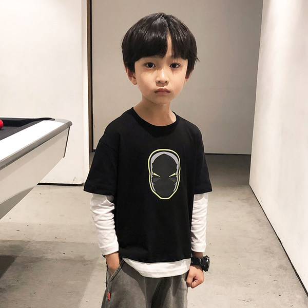 Детский осенний приятный телу лонгслив для мальчиков в стиле хип-хоп, подходит для подростков, в западном стиле, детская одежда