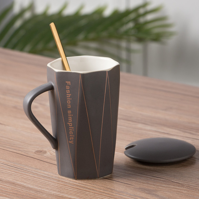Buy Ins European creative mug with cover spoon personality
