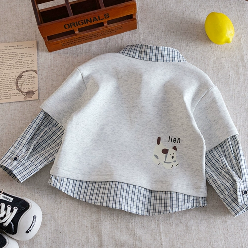 Детская рубашка, осенний детский мультяшный комплект для мальчиков