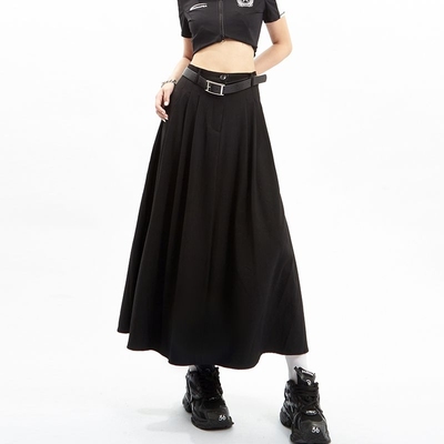 taobao agent Retro design long summer pleated skirt, mid-length