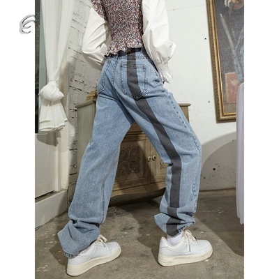 taobao agent Spring loose straight jeans, 2021 collection, trend of season, high waist