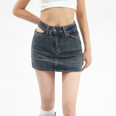 taobao agent Summer denim skirt, design shorts, pleated skirt, A-line