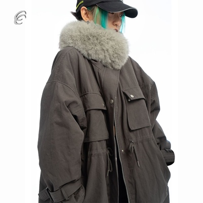 taobao agent Demi-season long down jacket with zipper, 2020, drawstring