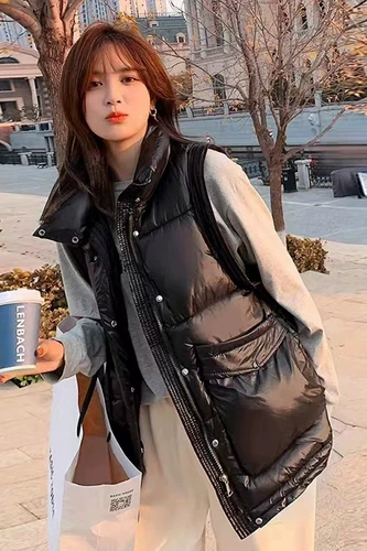 Демисезонный жилет, хлопковая куртка с пухом, 2022, в корейском стиле, большой размер, оверсайз
