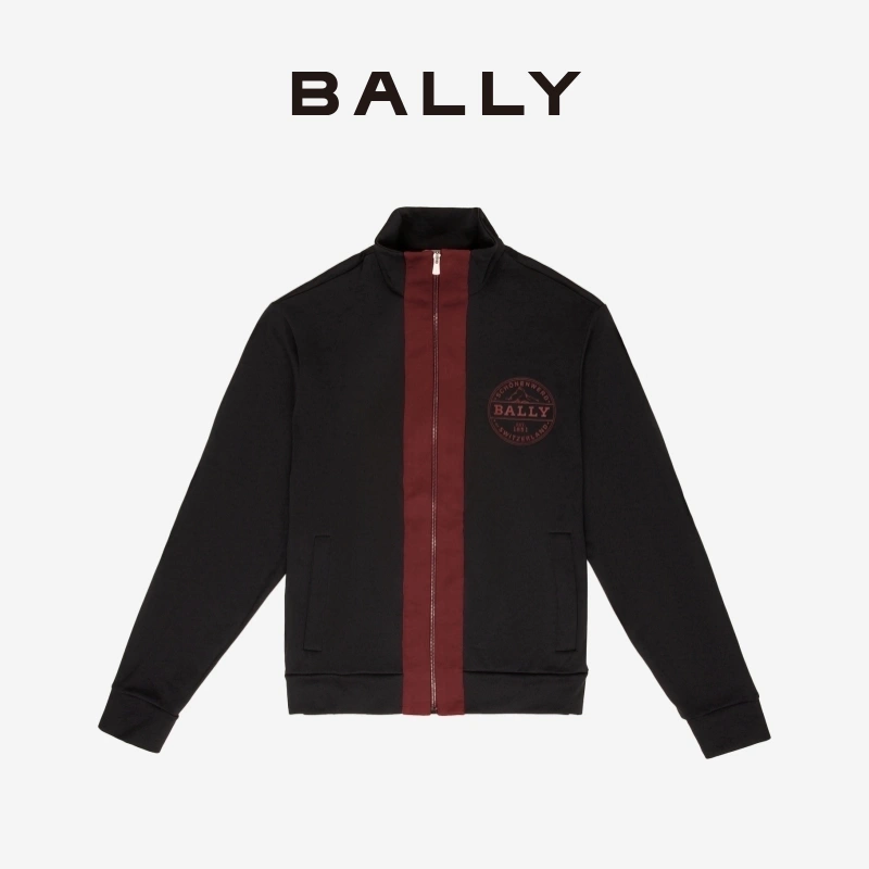 BALLY/巴利新款男士黑色休闲长袖立领开衫6300928