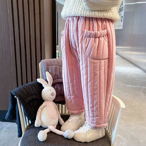 Утепленные штаны, детский удерживающий тепло пуховик для девочек, коллекция 2023, детская одежда, в западном стиле