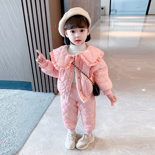 Осенний демисезонный утепленный комплект, детский зимний пуховик для девочек, в западном стиле