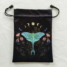 фланель сумки 暗夜猫咪鲜花绒布袋 收纳袋抽绳保护卡牌绒布小布袋子 柔软塔罗布