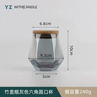 Бамбуковая крышка табака серого шестигранного чашки