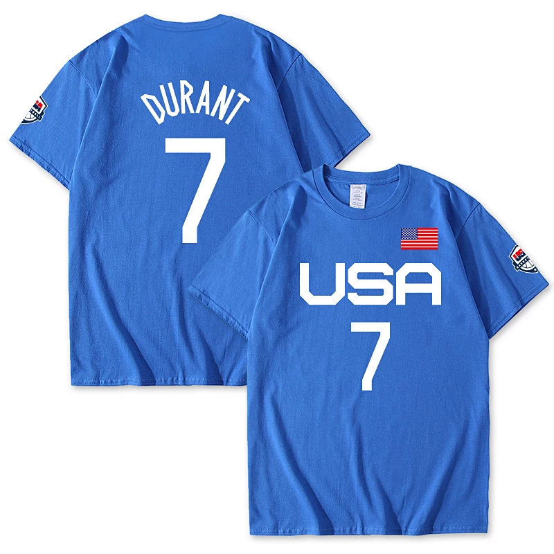 Американская мужская баскетбольная футболка коротким рукавом Dulan Tella Detuum USA Dream Team хлопок New