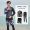 Men's gray body digital black sleeve zipper three piece set