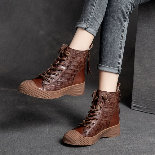 Martens, высокие кроссовки в английском стиле с молнией, короткие сапоги, осенние, тренд сезона, из натуральной кожи, мягкая подошва