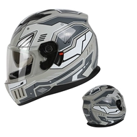 Наклейка с полной шлемом-серым [материал ABS+Four Seasons Universal Dual-Mirror High Definition Fog высокой четкости