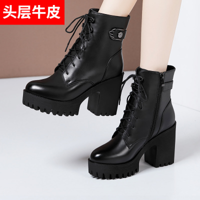taobao agent Martens, demi-season high low boots English style platform, British style