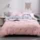 Khăn trải giường ở Nam Cực chăn bông bốn miếng bông bộ đồ giường hoạt hình bộ đồ giường màu đỏ colts feet - Bộ đồ giường bốn mảnh
