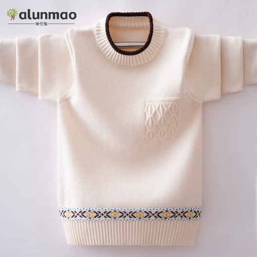 Демисезонный осенний детский трикотажный хлопковый свитер для мальчиков, лонгслив, коллекция 2023, подходит для подростков