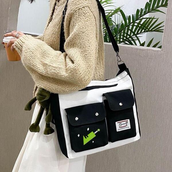 Сумка на одно плечо подходит для мужчин и женщин, шоппер, для средней школы