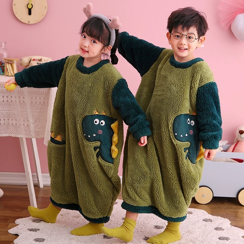 Детская пижама для мальчиков, демисезонный фланелевый детский спальный мешок, увеличенная толщина