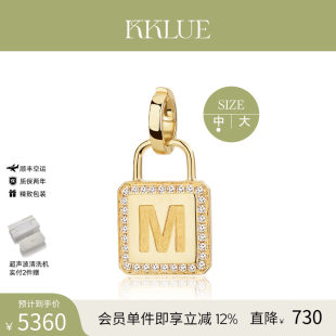 KKLUE 探検ロックシリーズ 18k ゴールドネックレスレターカスタマイズダイヤモンドエッジロック K ゴールドネックレスライト高級ニッチジュエリー