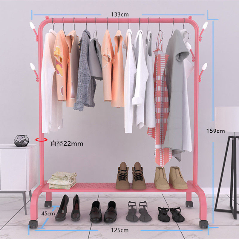 Buy Clothes hanger floor hanger home singlepole bedroom folding simple